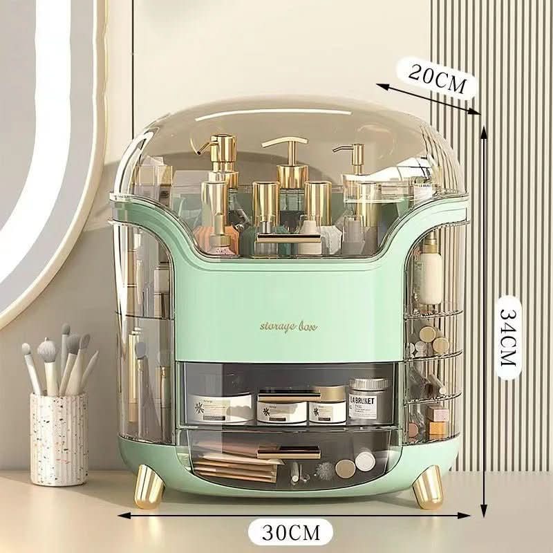 Smart dustproof cosmetic organizer. Waterproof makeup case, blending style with utility.