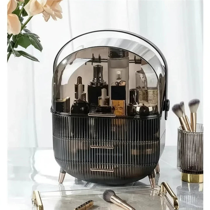 Professional dustproof clear makeup organizer. Waterproof beauty storage for home or studio.