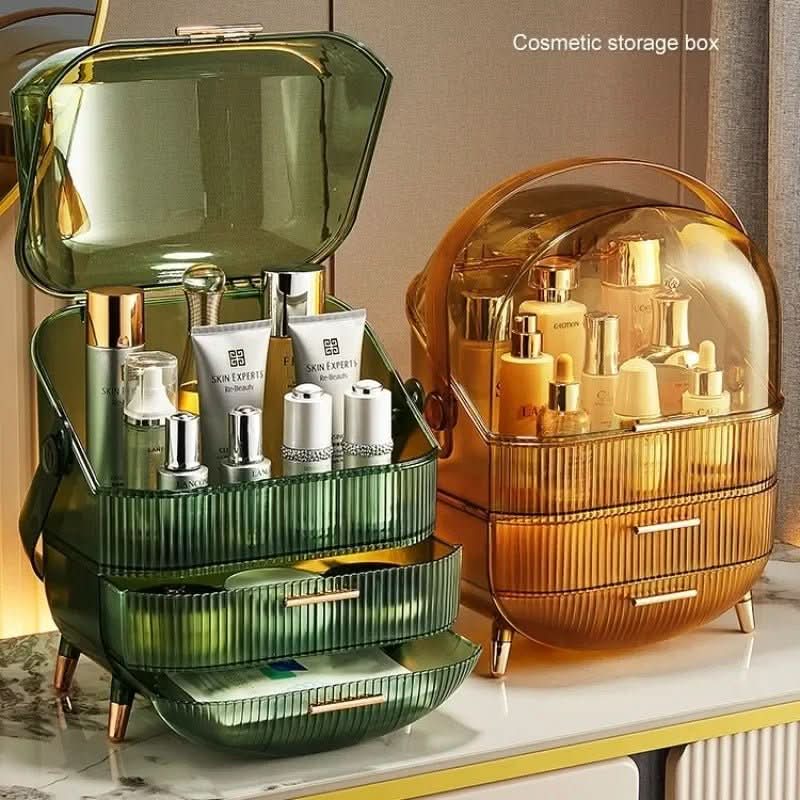 Waterproof beauty storage case. Dustproof makeup organizer to protect cosmetics from moisture.
