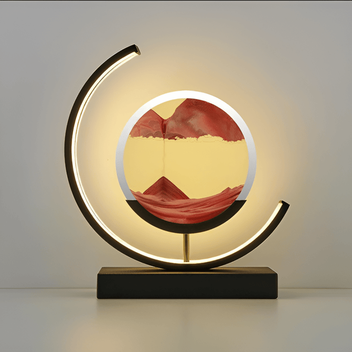 Dynamic sand art lamp with soothing ambient light, perfect for modern home decor & relaxation.