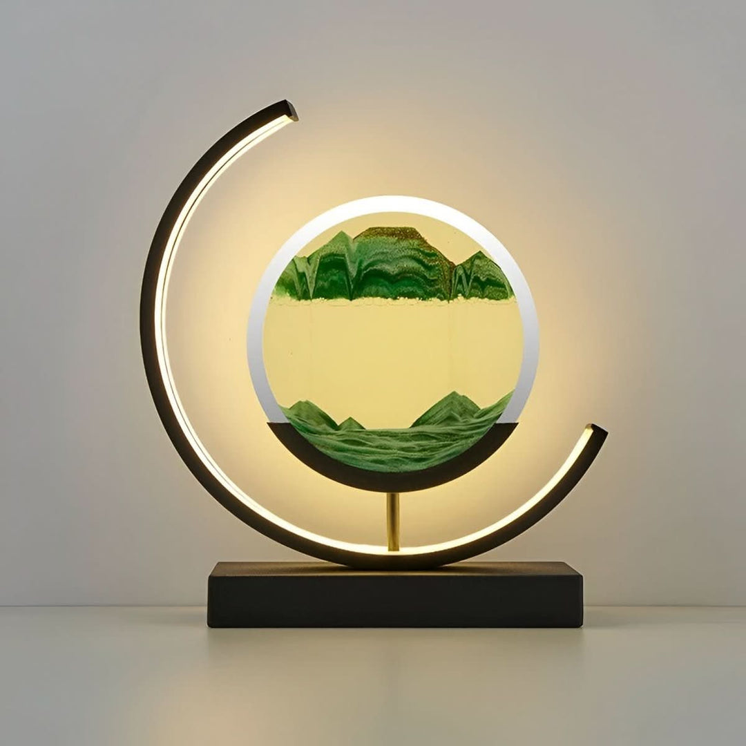 Soothing dynamic sand art lamp, doubles as an ambient night light for a serene bedside or living room.