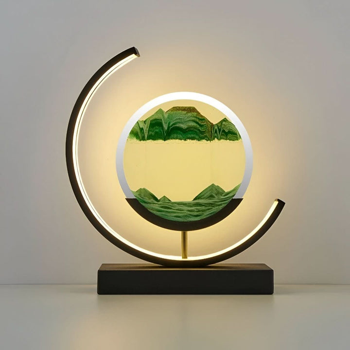 Soothing dynamic sand art lamp, doubles as an ambient night light for a serene bedside or living room.