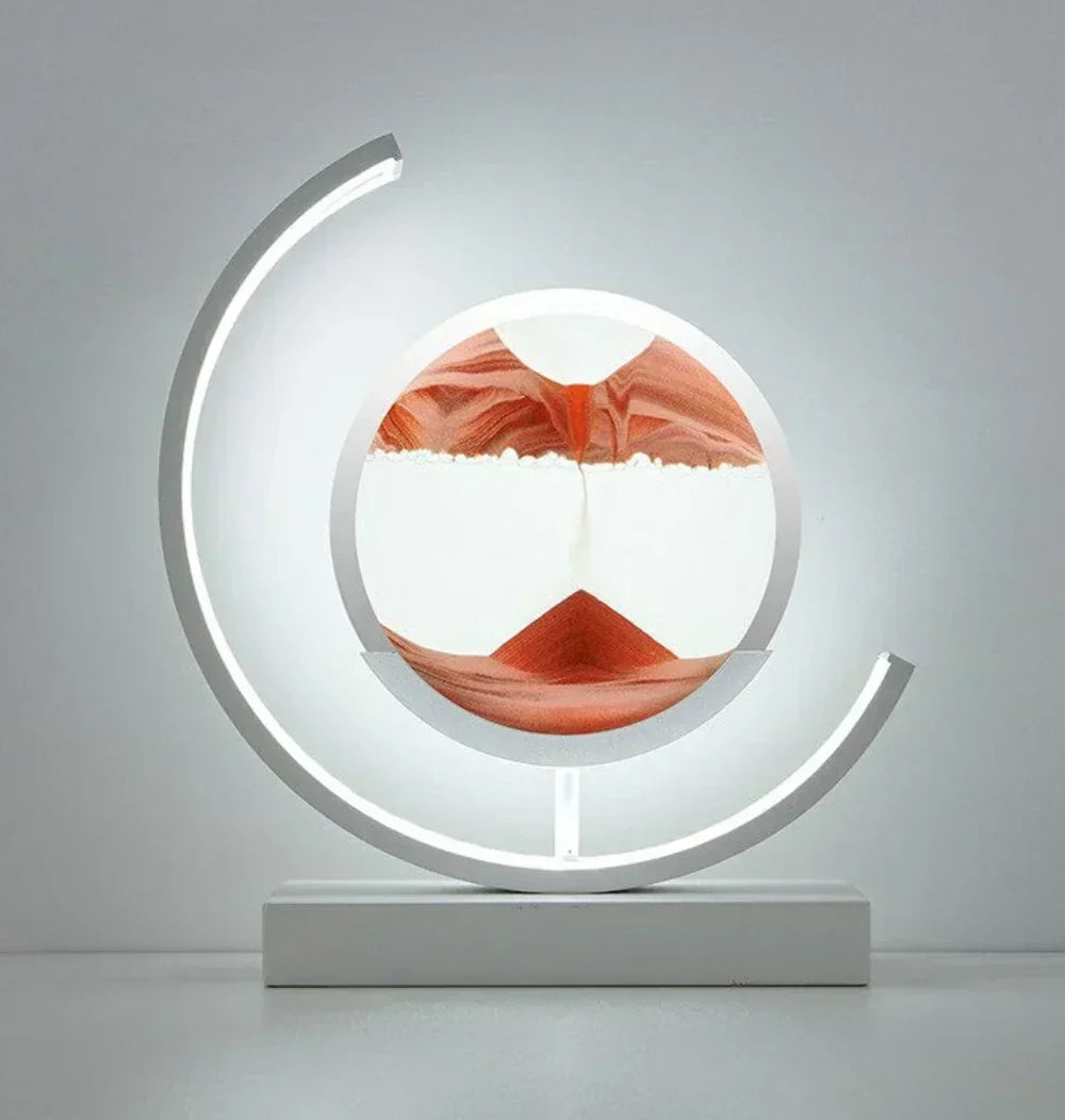Home decor Dynamic Sand Art Lamp, an LED light with mesmerizing flowing sand for a unique and relaxing visual experience.