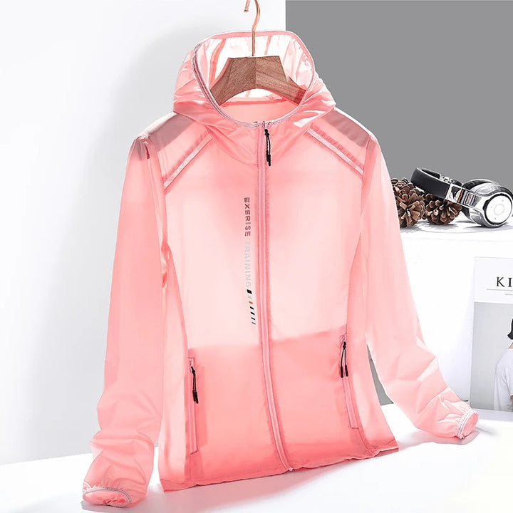 Stylish men's outdoor windbreaker jacket, sleek design for hiking, camping & everyday activewear.