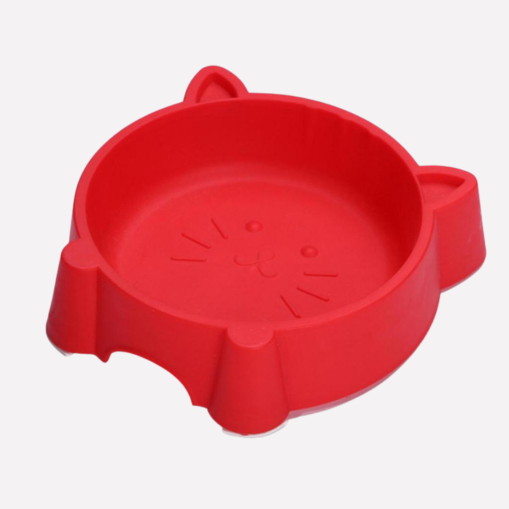 Cute cat face design eco-friendly pet bowl, perfect for cat food, water, or small dog feeding.