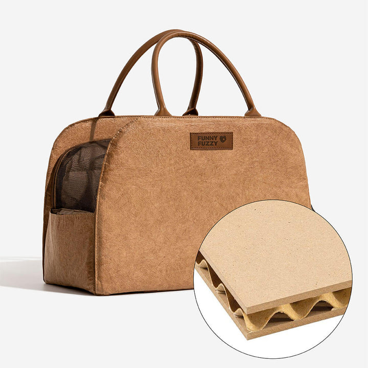 Unisex eco-friendly pet carrier with large mesh windows, ensuring pet's visibility and safety