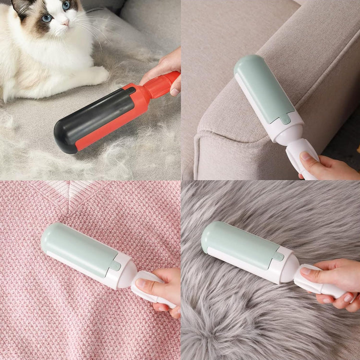 Reusable lint roller, a durable pet hair remover tool for keeping home and clothing clean from fur.
