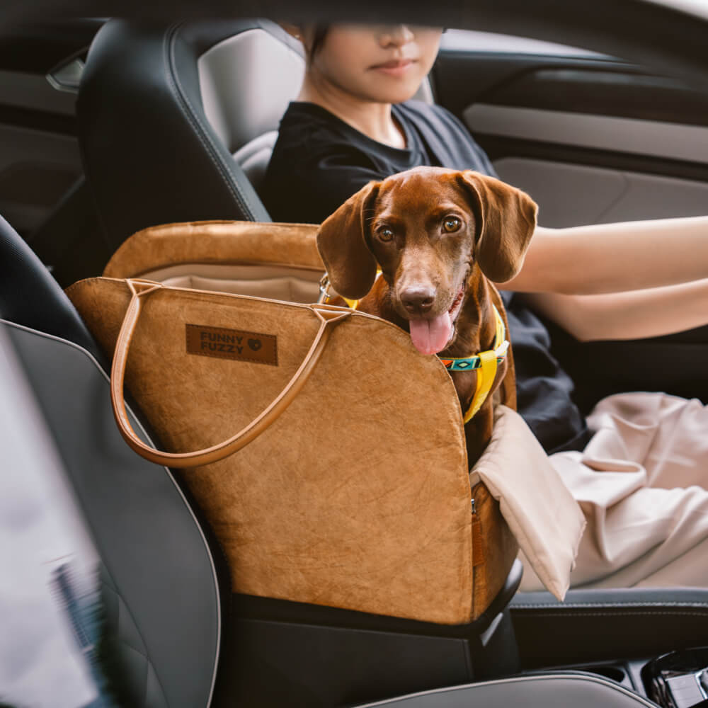Eco-friendly pet travel carrier bag for dogs and cats, sustainable car seat