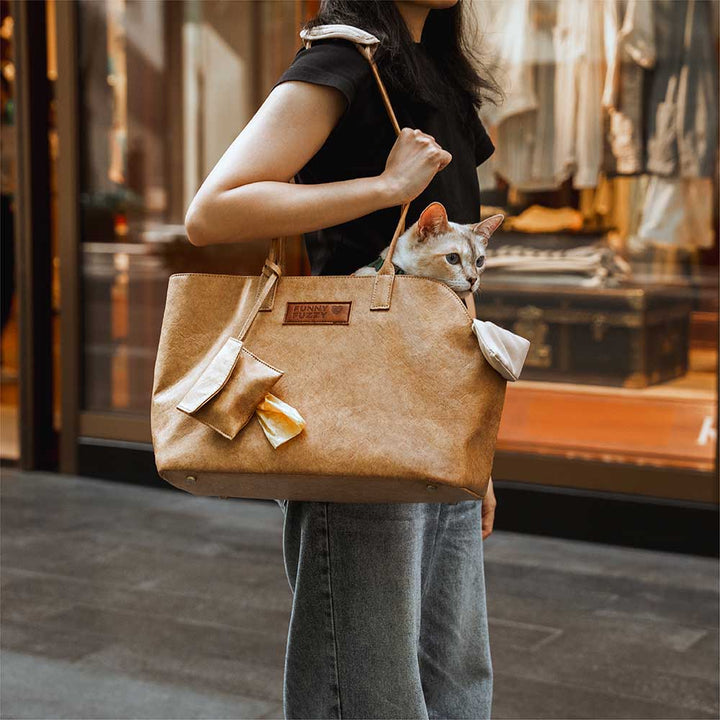 Lightweight eco-friendly pet carrier bag with handle, for air travel