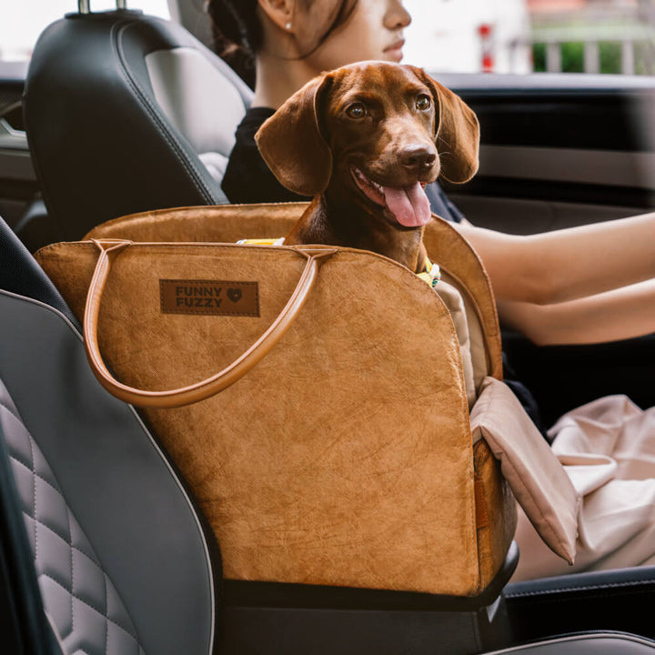 Sustainable pet carrier with removable plush mat for added comfort
