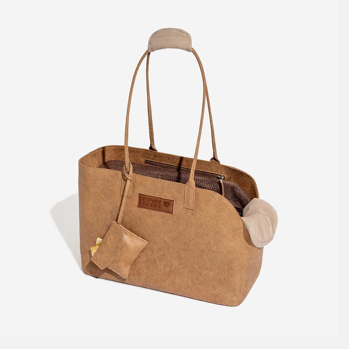 Stylish and sustainable pet travel carrier, a must-have for pet owners
