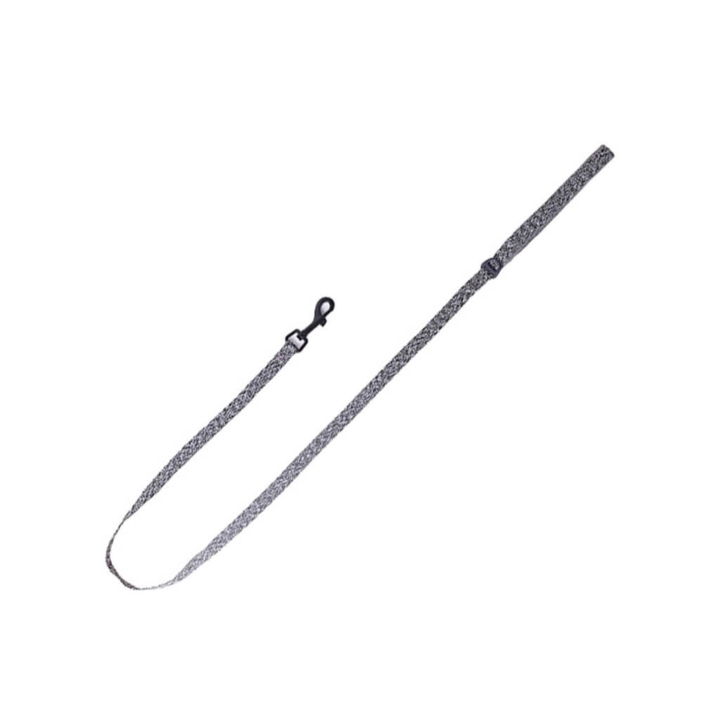Display of various colors of eco-friendly recycled fabric no-pull dog harnesses and leashes available.