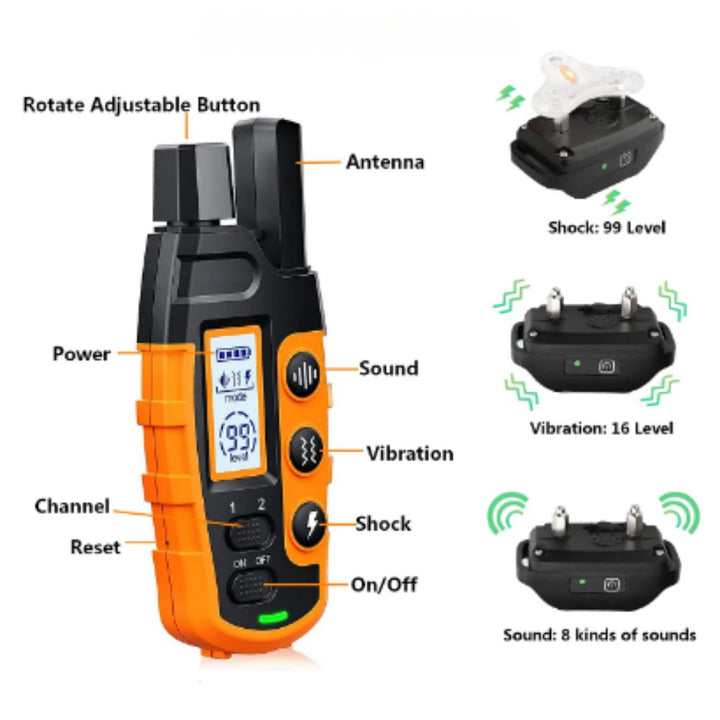 Pet supplies: Dog training collar for obedience & behavior correction. Remote controlled.