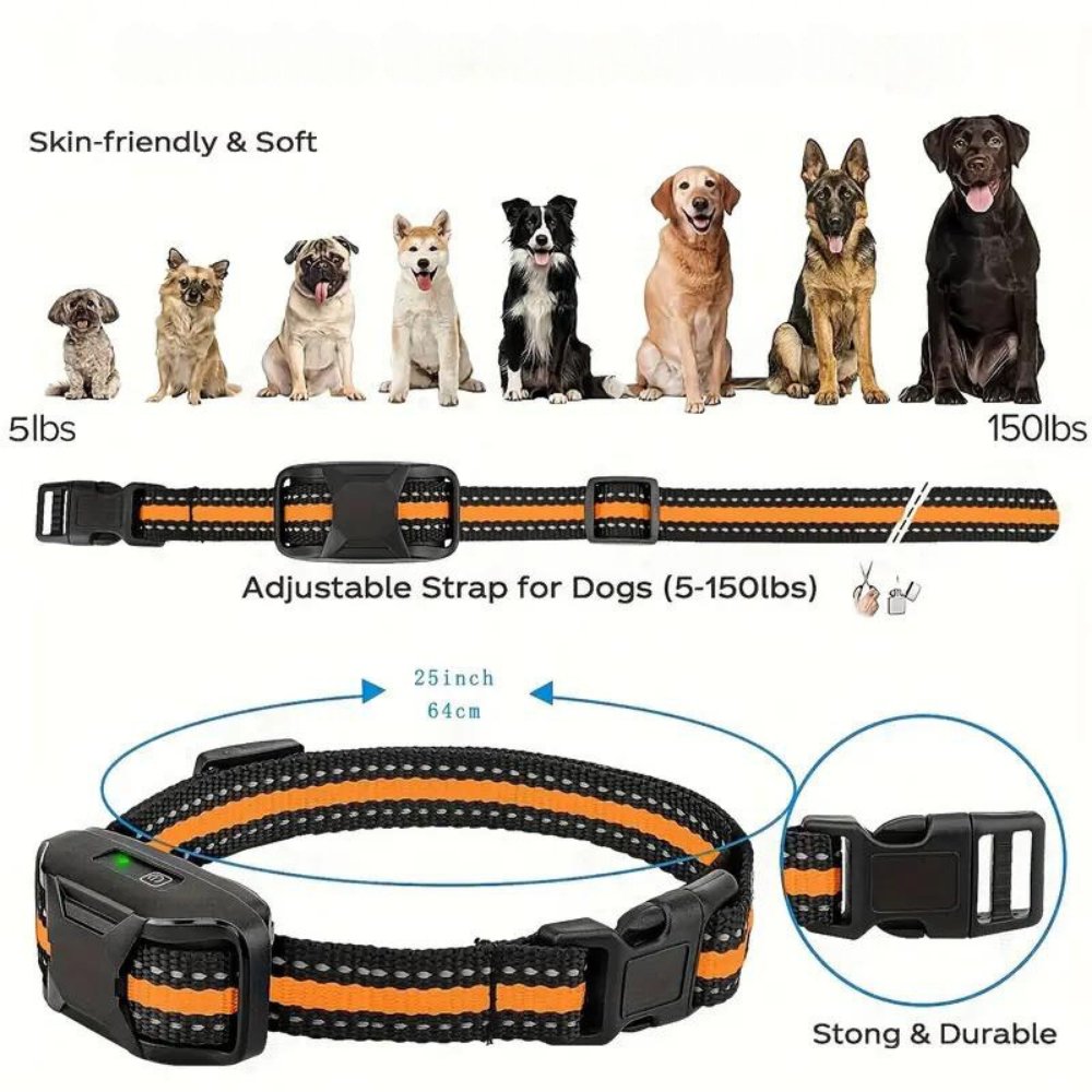 Rechargeable dog training e-collar to improve obedience & stop barking. Pet care.