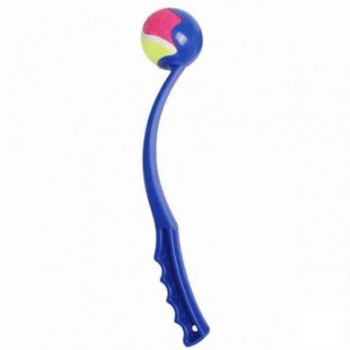Hands-free dog ball launcher for active dogs. Enjoy slobber-free fetch & outdoor fun with this durable pet toy.