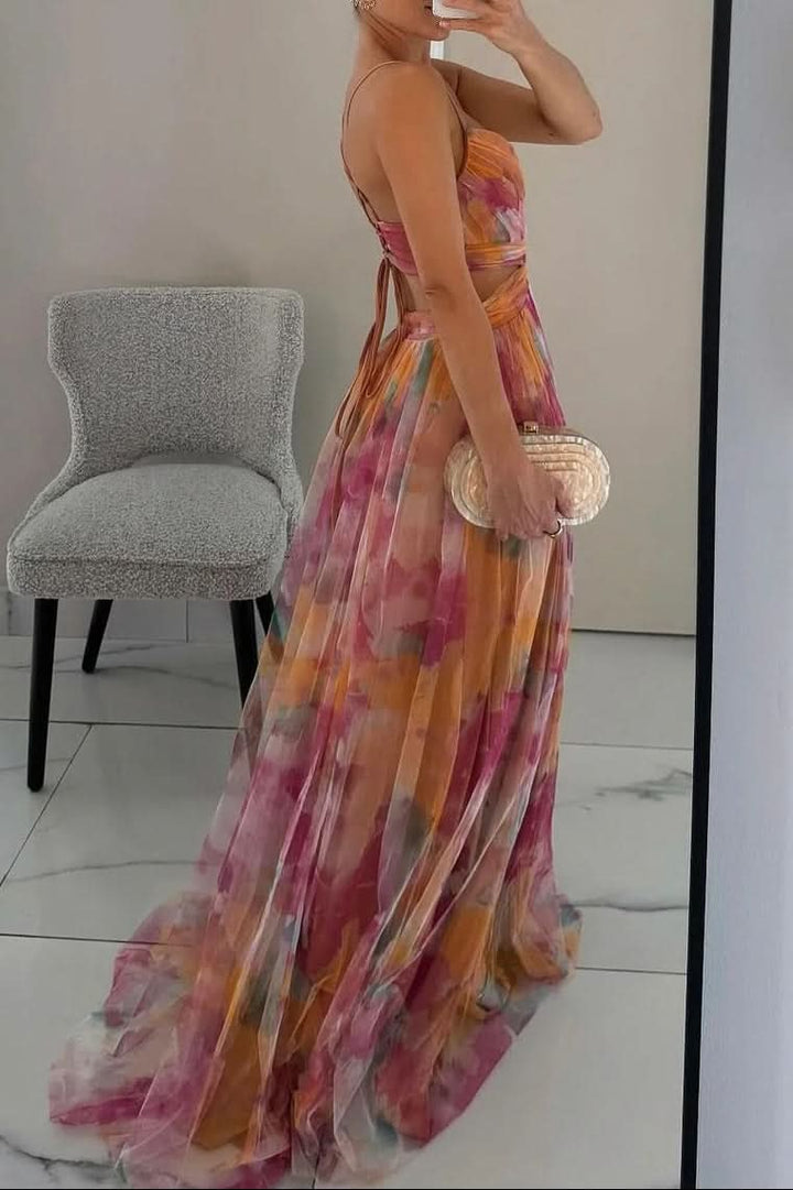 Relaxed women's sleeveless maxi dress. Perfect vacation wear, offering effortless style & a comfortable flowy fit.