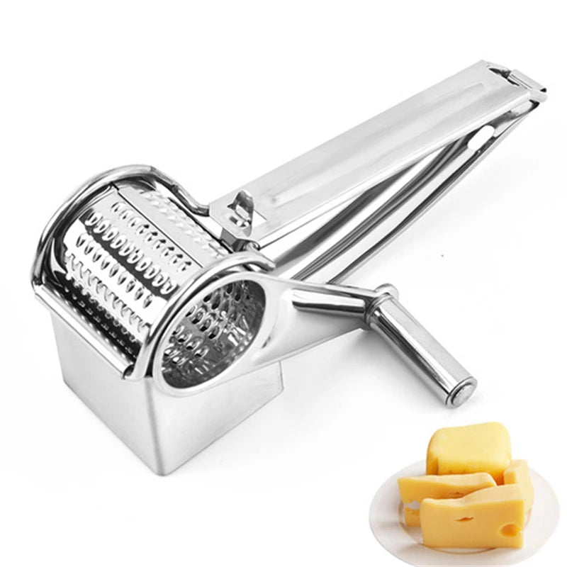 Versatile rotary food grater, a must-have kitchen tool for grating, shredding, and slicing ingredients.