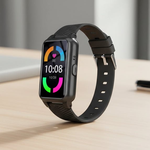 Elderly GPS smartwatch with fall detection & SOS button for senior safety & emergency alerts.