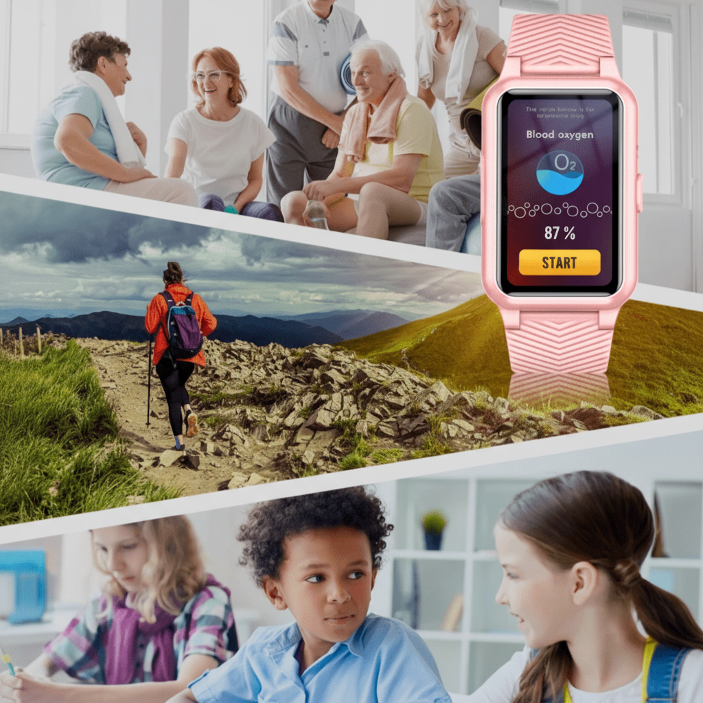Advanced wearable tech: GPS smartwatch for elderly, featuring fall detection, health monitor, & communication.