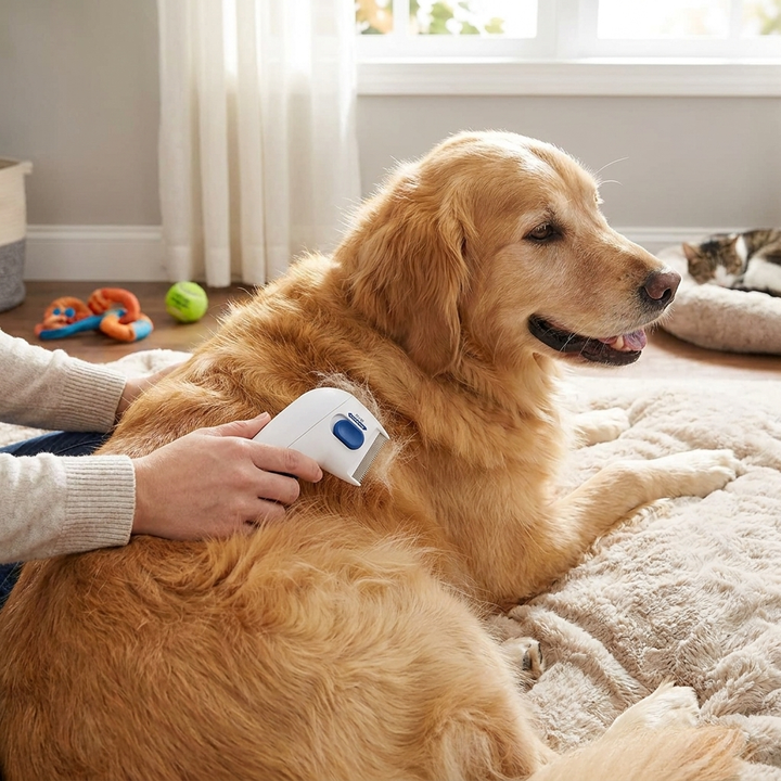 Unisex electric flea comb provides chemical-free flea treatment for cats & dogs, essential pet care for all breeds.