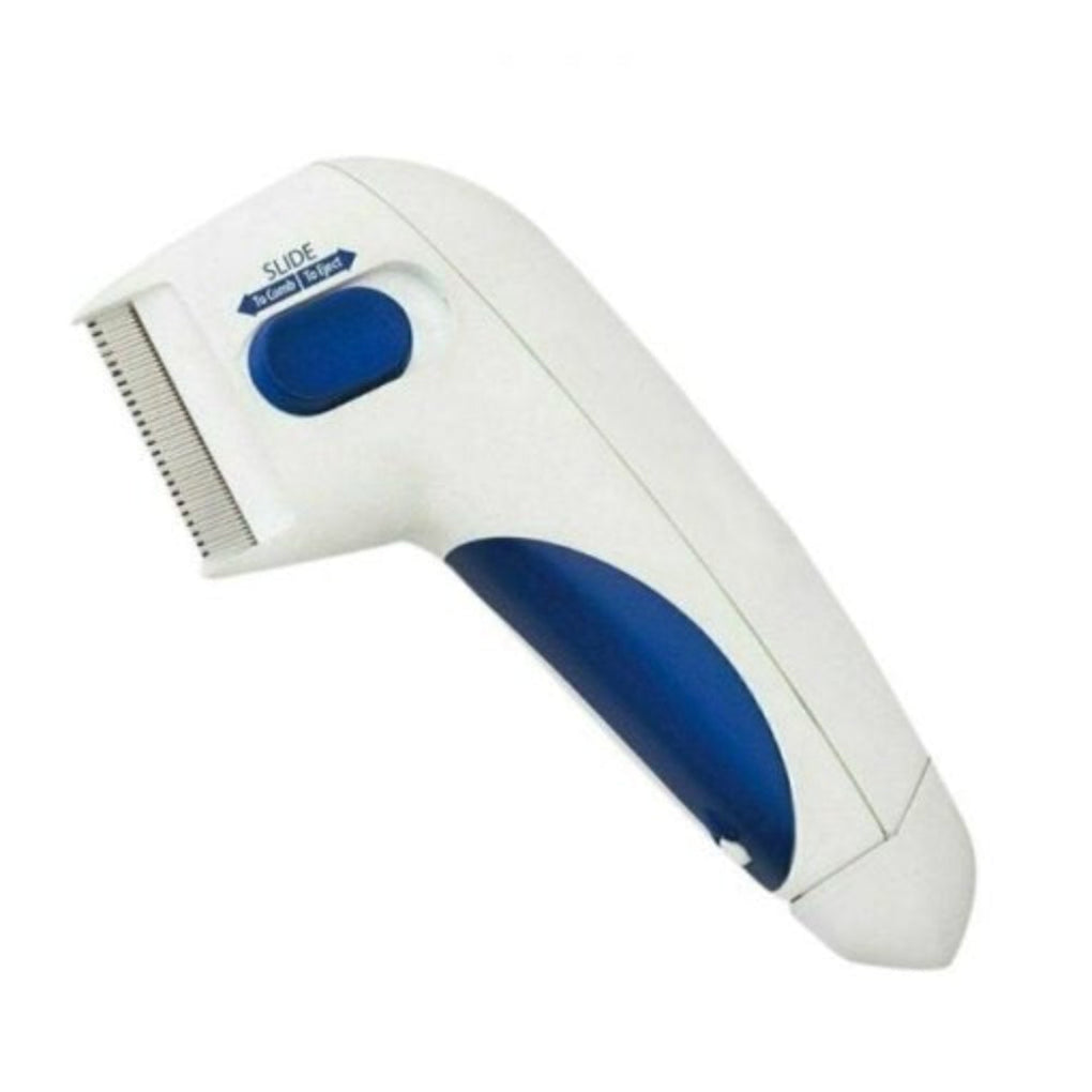 Pet grooming tool: electric flea comb safely removes fleas from cats and dogs, promoting chemical-free pet health.