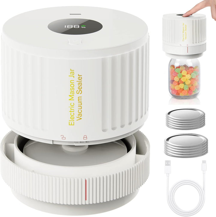Preserve food freshness with this electric mason jar sealer, ideal for dry goods & snacks.