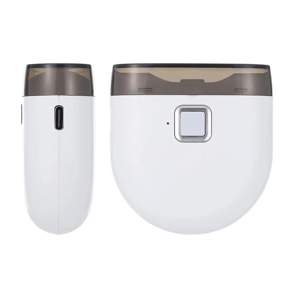 Sleek electric nail care device with multiple heads for comprehensive manicure & pedicure at home.