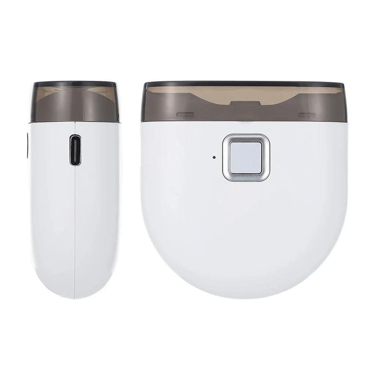 Sleek electric nail care device with multiple heads for comprehensive manicure & pedicure at home.