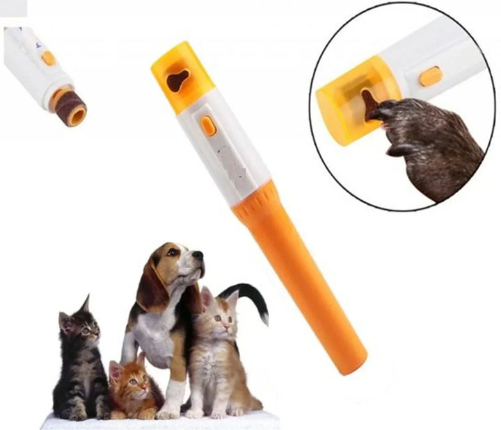Electric pet nail grinder with USB charging port, showing compact design, essential for pet health