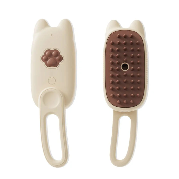 White and pink electric scalp massager with charming cat ears, ideal for home relaxation