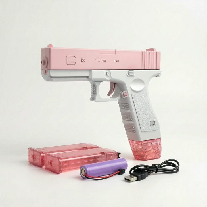 Powerful electric water blaster, delivering continuous streams for exciting summer water games. Fun for all.