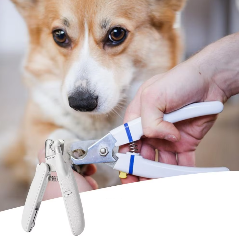 Electronic pet claw trimmer for dogs and cats, showcasing ergonomic design for easy grip.