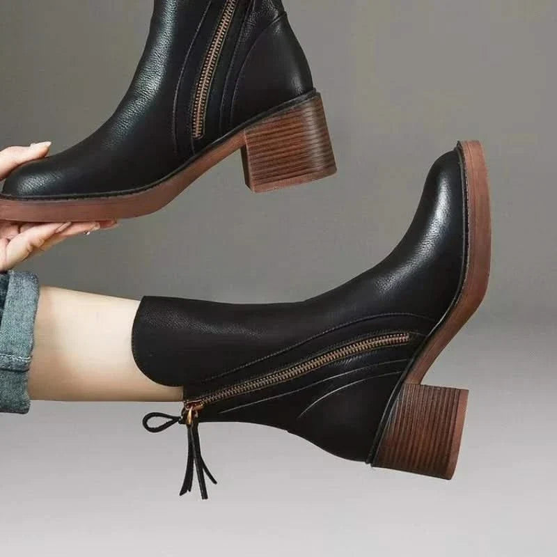 Comfortable & elegant high-heel ankle boots for women, perfect sophisticated footwear for stylish everyday use.
