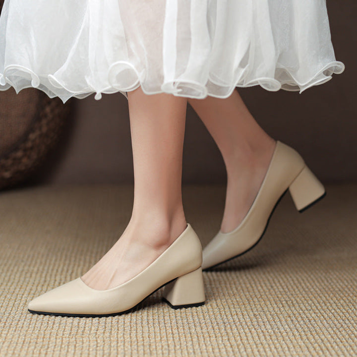 Stylish pointed toe block heels for women, non-slip and designed for office, events & daily wear.