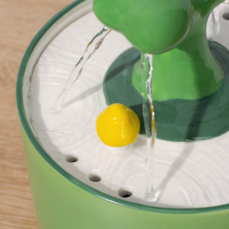 Pet automatic water fountain made of high-quality ceramic, blending seamlessly with home decor.