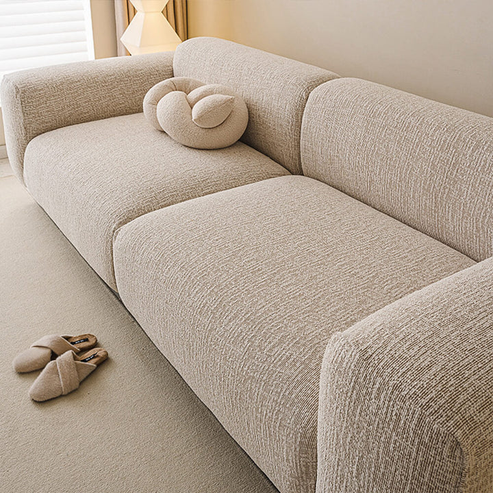 Elegant Chenille All-Seasons Anti-Scratch pet friendly full wrap couch cover in neutral tone