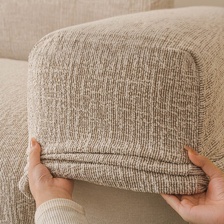 Pet friendly chenille couch cover protecting a sofa from scratches, suitable for all seasons