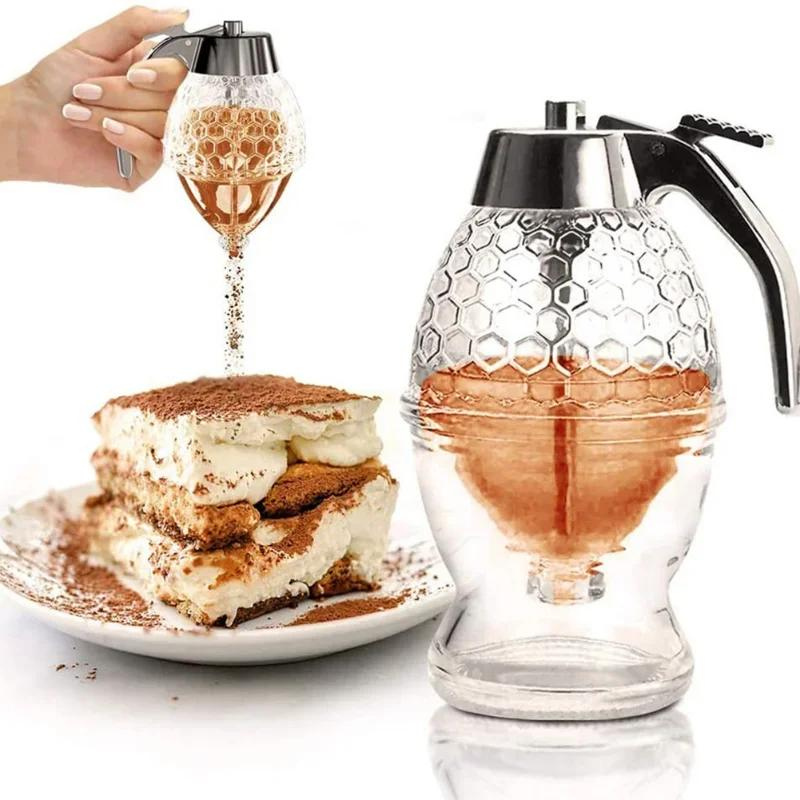 Keep your kitchen clean with this drip-free honey dispenser, designed for easy and mess-free syrup serving.