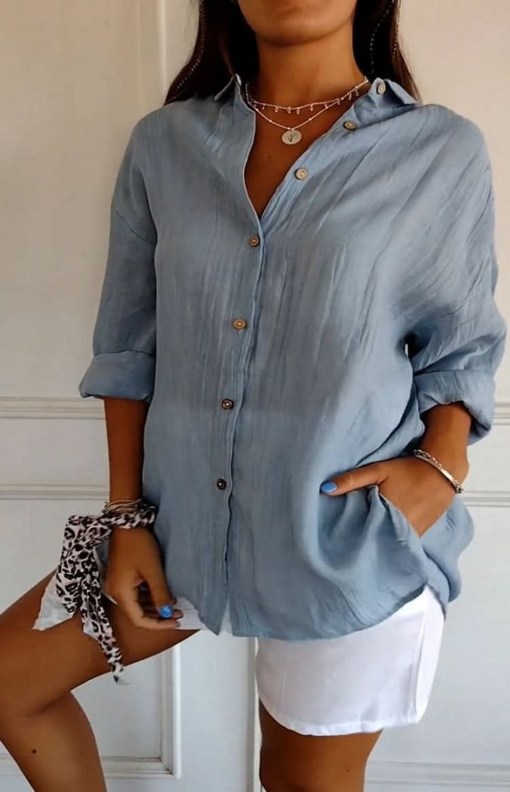 Chic women's long sleeve blouse, an elegant versatile top for everyday fashion.