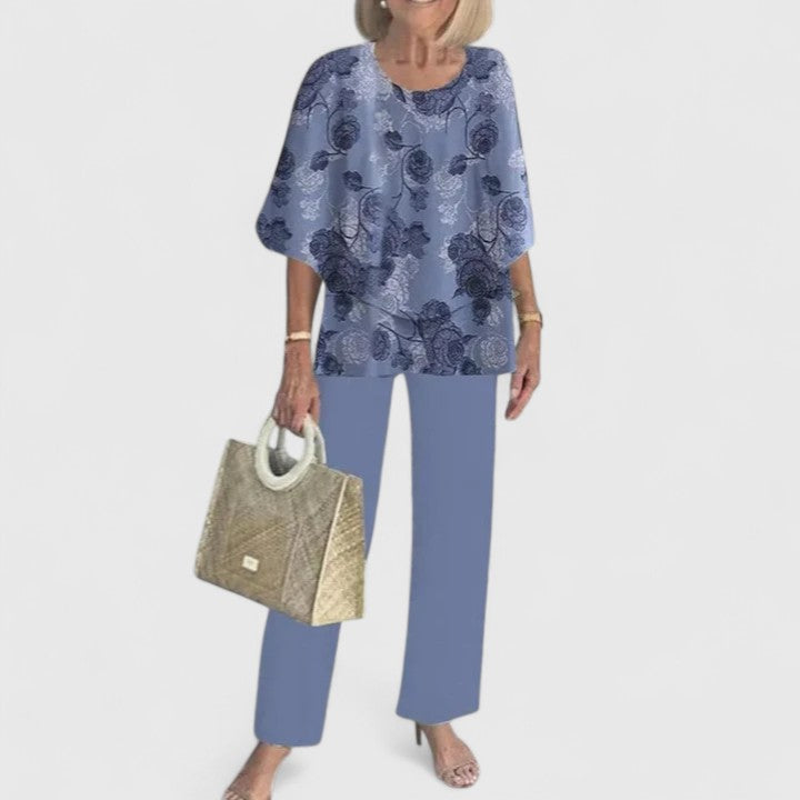 Resort wear floral print two-piece set for women, ideal for spring/summer.