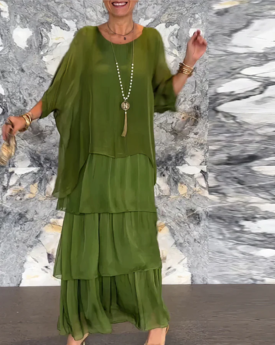 Women's graceful long maxi dress with a flowing silhouette, versatile for summer casual or parties.