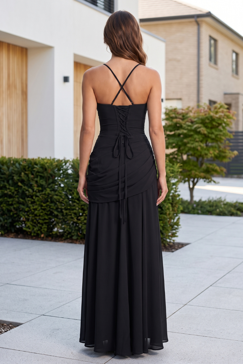Yellow flowing maxi dress, women's vibrant summer vacation dress, elegant & comfortable.