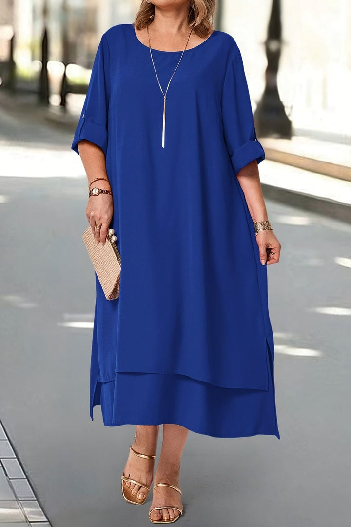 Elegant flowing women's maxi dress for special occasions. Perfect formal gown for evening events.