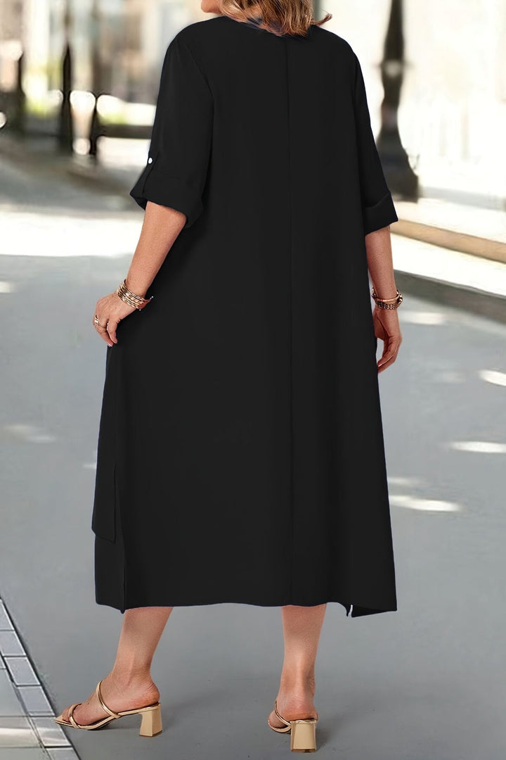 Chic black women's maxi dress, an elegant formal gown ideal for evening wear and special events.
