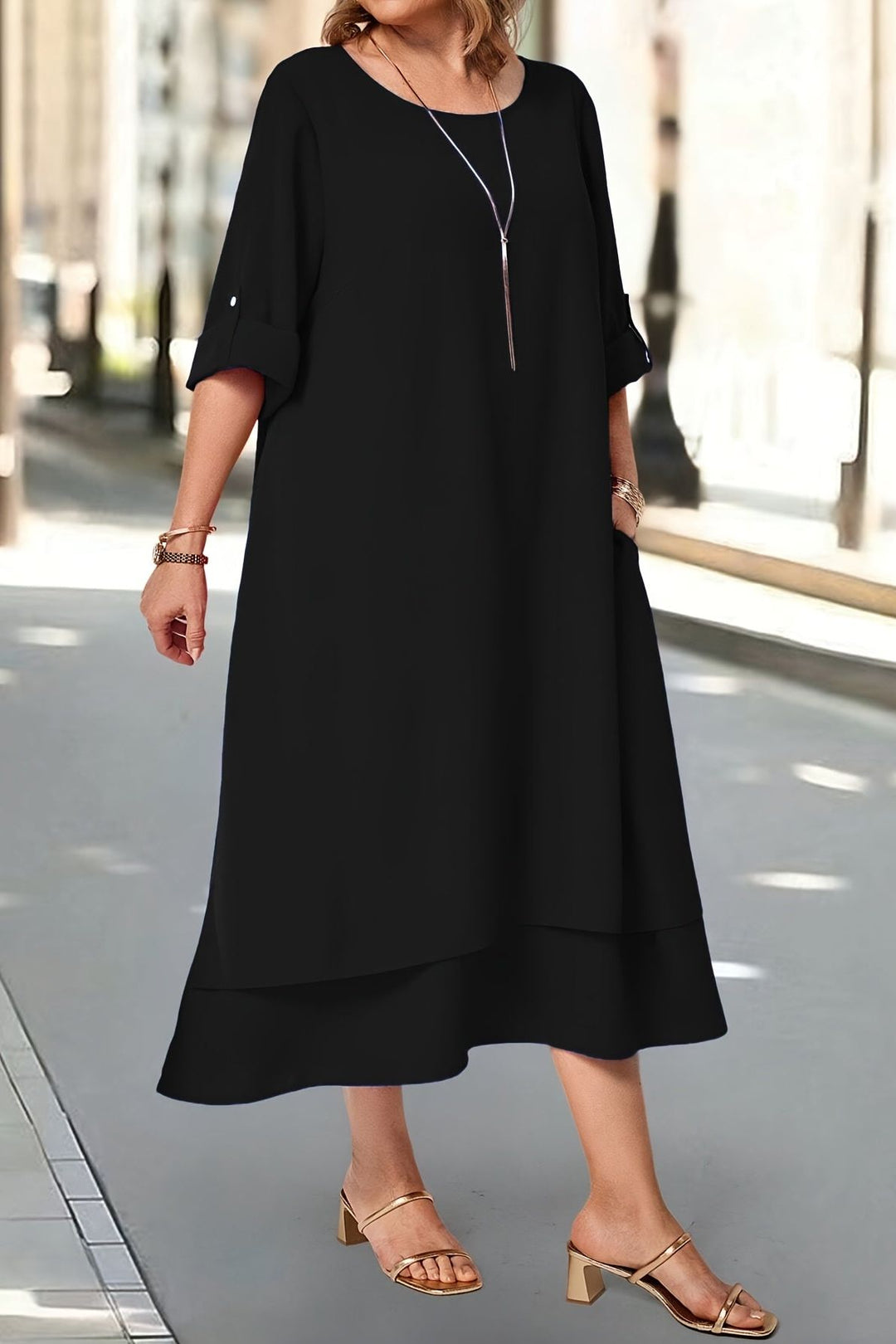 Luxurious elegant women's maxi dress, a flowing formal gown designed for sophisticated special occasions.