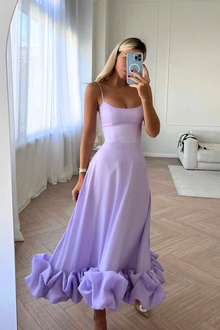 Chic scoop-neck maxi dress for women, an elegant and flowy formal wear choice for wedding guests & parties.