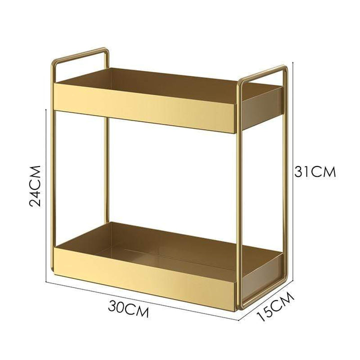 Compact, modern gold organizer tray. Versatile storage for vanities, countertops & desks.