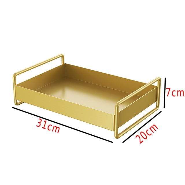 Stylish gold GlamBoard organizer tray. Elevate home decor with elegant storage for any room.