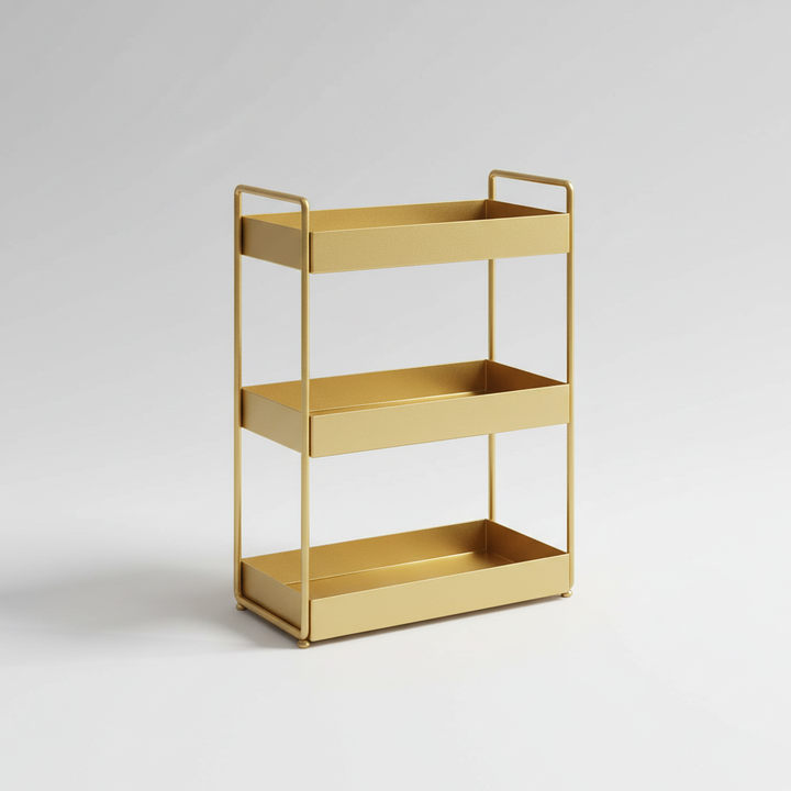 GlamBoard compact organizer tray in gold. Elegant modern storage for countertops & vanity decor.