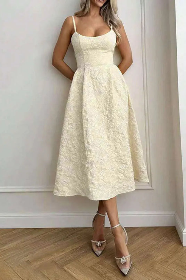 Women's elegant A-line halter neck maxi dress, ideal for vacation or evening wear.